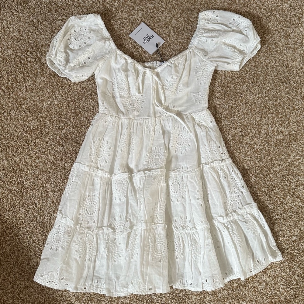NWT Princess Polly white floral eyelet mini dress